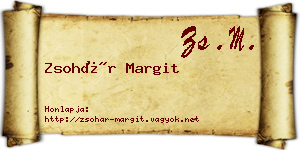 Zsohár Margit névjegykártya