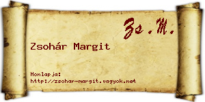 Zsohár Margit névjegykártya